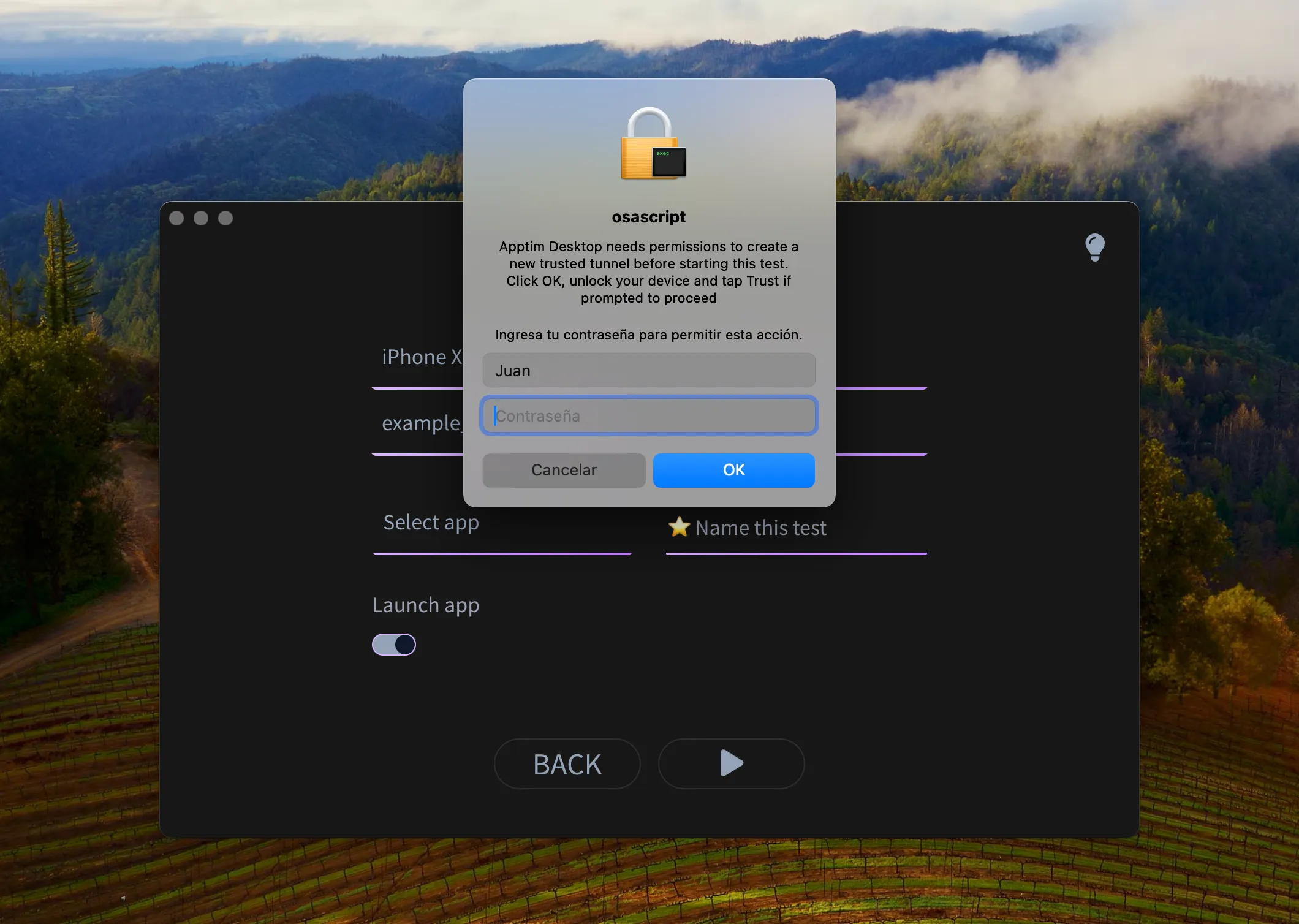 Apptim Desktop - Creating trusted tunnels
