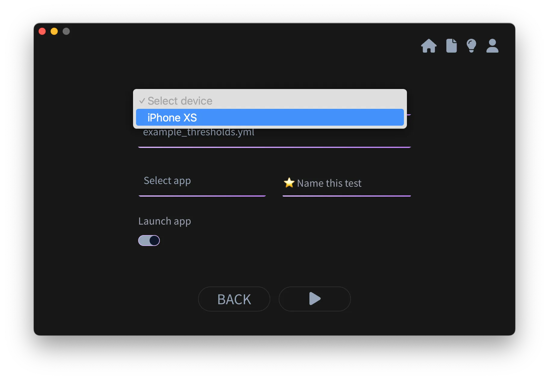 Apptim Desktop - Select devices